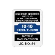 Crossrider - 1010 on white seat tube decal- Old school bmx
