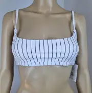 WeWoreWhat Womens Sport Cami Bra Top XSmall Pinstripe White Black