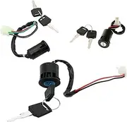 Ignition Switch 2 Wires Ignition Switch with 2 Keys On-Off Lock for Electrical Scooter for ATV Pocket Bikes for ATV Quad Dirt Bike Motorcycle Ignition Switch Lock(4 Wires a)
