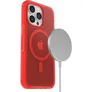 OtterBox Apple iPhone 13 Pro Symmetry Series+ Clear Antimicrobial Case for MagSafe - In The Red (77-83642)