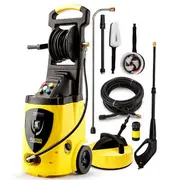Jet-USA RX550 Electric High Pressure Washer 3500PSI Ultimate Pack, 5 Nozzles, Spin & Wheel Brush, Deck Cleaner, Turbo Head, Angled Lance, 30M Hose Reach
