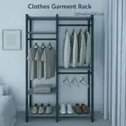 Clothes Rack Hanger Stand Garment Rail Coat Hat Hook Storage Free Standing Wardr