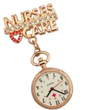 Women’s Diamante Nurses Care Logo Gold FOB Watch Pocket watch for Nurses Doctors