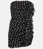[Nina Ricci] Nina Ricci Polka-dot silk chiffon minidress AU 16 black