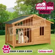 Wooden Dog House Kennel Crate Box Cabin Raised Cat Puppy Cage Pet House Large