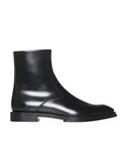 Alexander McQueen Logo Plaque Zip-Up Boots 42 Black