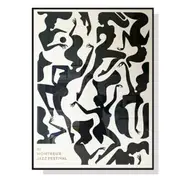 50Cmx70cm Jazz Festival Black Frame Canvas Wall Art