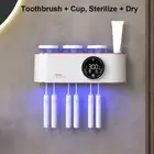 Toothbrush Sterilization Toothbrush Sanitizer UV Light Toothpaste Dispenser