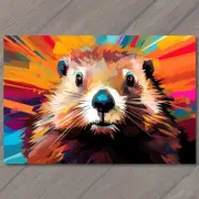 FLATCARD Vibrant Groundhog Pop Art - A Splash of Colors For Groundhog Day