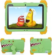 10.1 Inch Android 13 Tablet for Children with Case, 4GB RAM 64GB ROM Children's Tablet, 6000mAh 1280 x 800 HD Eye Protection Touchscreen WiFi Educational Gifts Tablets for Children Green