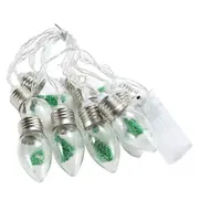 10 LED Bulb Snow Globe Christmas String Light Tree Snowflake Wishing Bottle Lamp - Warm White