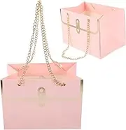 ARTSEWPLY 4pcs Tote Bag Packaging Bag Floral Bags Cubes Compressible Accessories Party Bags Blanket Large Duffle Bag Storage Bags Wrapping Organizer Storage Cart Handle Lids Paper Pink