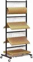 Scarf Storage Organizer Rack with Wheels for Clothing Store and Home Use (Black)