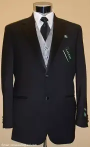NEW RALPH LAUREN Black Tuxedo Free Vest & bow 42 XLong 42XL Tux Notch Collar
