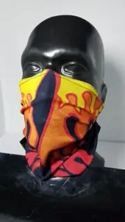 NWT Schampa Doo-Z Headwrap Headband Facemask Neckband Red Flaming DZ01-1012