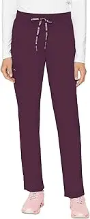[Med Couture] Scrub Pants for Women, Jersey Waist Yoga Bottoms, 6 Pockets with Mid Rise Drawstring Waistband - MC7725