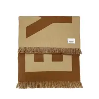 在飛比找蝦皮商城優惠-Burberry 品牌logo徽標羊毛雙色緹花圍巾(樺木棕)