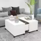 NNEVL Coffee Table White 75x75x38 cm Chipboard