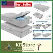 Versatile Foldable Underbed Storage Containers for Clothes & Shoes – Large Size