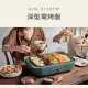 【YAMAZEN 山善】日本3L深型大容量6人份電烤盤 電火鍋陶瓷加熱板(GHK-S120TW-綠)