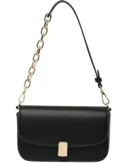 [Mocha] Cora Half-Chain Crossbody Bag in Black