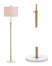 JONATHAN Y Designs 65in Adjustable Metal & Marble Floor Lamp