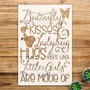 Reusable Plastic Stencil for Wall Art & Crafts - Butterfly & Ladybug Pattern Dec