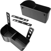 BUGUUYO 2pcs Car Seat Back Drink and Snack Holder with Adjustable Compartments Universal Car Organizer Space-saving Car Rear Backseat Container Box
