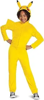 Disguise 94703L-EU-V2 Pikachu Classic Jumpsuit Fancy Dress Costume, Unisex Children, D