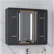 Bathroom Hidden Mirror Cabinet, Sliding, LED Lighting, High-Definition, Suitable for Corridors, Bedrooms (Size: 90cm)