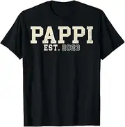 [VidiAmazing] Pappi Est 2023 Soon to Be New Pappi Pregnancy Baby Shower ds1471 T-Shirt