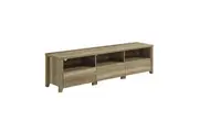 TV Cabinet 3 Storage Drawers with Shelf Natural Wood like MDF Entertainment Unit in Oak Colour