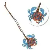 在飛比找遠傳friDay購物優惠-LOEWE 皮雕LOGO螃蟹造型牛皮鑰匙圈吊飾.藍/橘