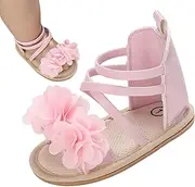 Baby Shoes | Baby Girls Sandals with Flower & Anti-Slip Sole - Soft Closed Toe Sandals, Cute Flower Princess Flat Shoes Seta-au