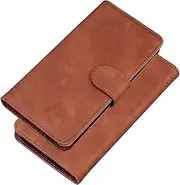 Cover Compatible with Samsung Galaxy A06 4G,Compatible with Samsung Galaxy A06 4G PU Leather Card Slot Magnetic Clasp Flip Stand Phone Case Brown