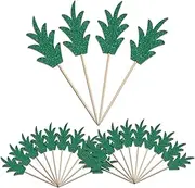 LUTER Pineapple Donut Toppers Cupcake Toppers, 24 Pcs Cupcake Toppers Picks Glitter Luau Bridal Shower Tropical Summer Party Cake Food Decoration Supplies for Birthday, appetiser, Dessert,Party Food