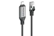 Promate CLINK-RJ45 1Gbps USB-C to RJ45 Cable - 5m - Grey Premium Aluminium Alloy