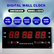 Big Jumbo Digital Clocks Wall Clock Large LED Display Date Calendar Temperature