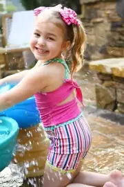 NWT Wildflowers Clothing La La Land Kiddy Pool Pink One Piece Swimsuit size 16