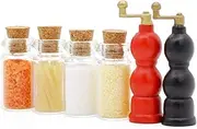 Odoria 1/6 Scale Dolls House Miniature Spice Jars and Pepper Grinder Dollhouse Accessories