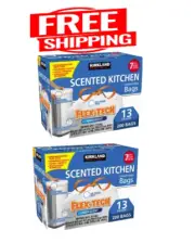 2 x Kirkland Signature Flex-Tech Kitchen Trash Bags 13 Gallon 200ct, Total 400ct