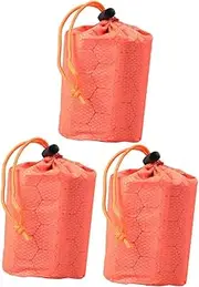 Happyyami 3pcs Camping Storage Bag Hiking Gear Backpacking Gear Workout Drawstring Sack Exercise Cinch Sack Drawstring Pouch Orange Pe