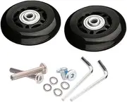 [Generic] 2Pcs Luggage Suitcase Replacement Wheels, Rotating Flexible Repair Parts Axles Rubber Mute Black Wear Resistant Swivel Caster, 90mmx24mm