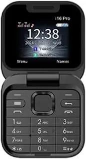 Byttlerom Mini Flip Mobile Phone FM Radio Voice Blacklist Speed Dial Vibration 2SIM Card Small Display Foldable Phone Easy Install (Black)