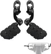 LTMOTO 1.25" Highway pegs,Motorcycle Short Angled Adjustable Highway Footpegs for Harley Davidson Touring Road King Road Glide Street Glide Electra Glide Softail Sportster with 1 1/4" Highway Bar