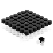 50 Pcs 2ml Mini Clear Glass Bottles Sample Vial Jars with Caps for Essential Oil