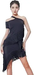 [YHHGDS] Women's Fringe Latin Training Skirt Ballroom Dance Dresses for Practice Cha Cha Costume Prom Salsa Clothes for Samba