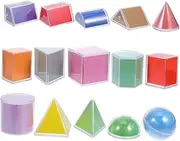 Tofficu Educational Toys 15pcs Kids Geometric Shapes Set Light Table Toys Translucent Manipulatives for Math Learning