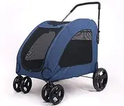 pet Stroller Pet Equipment Large Pet Carts,Pet Stroller, Pet Trolley，Giant Dog Carts, Injured Old Dogs Carts, Pet Supplies, Pet Four-Wheel Carts, Folding Cat Carts (Color : Navy)