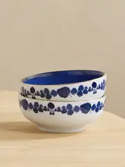 [La DoubleJ] La DoubleJ - Set Of Two Gold-plated Porcelain Snack Bowls - Blue - One size One size Blue